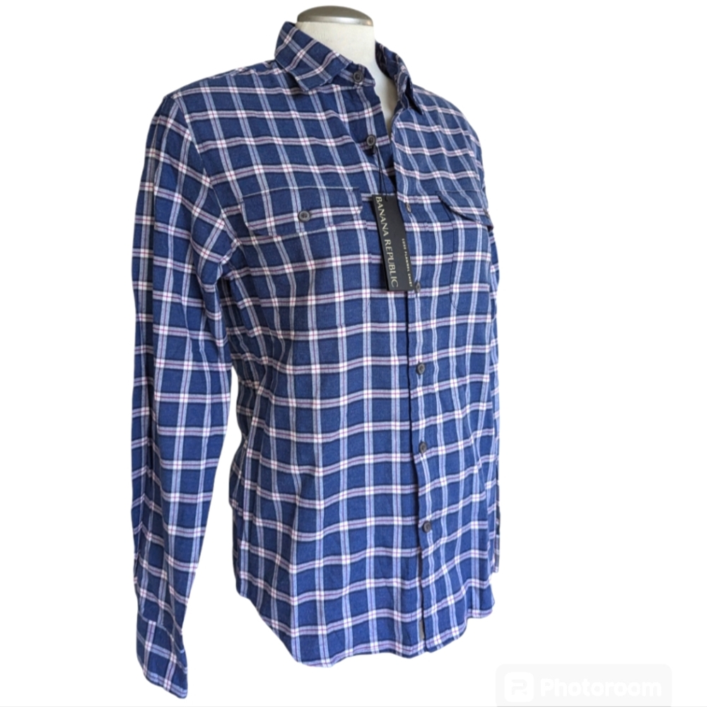 Banana Republic Women's NWT Luxe Flannel Button Down Shirt Size Small